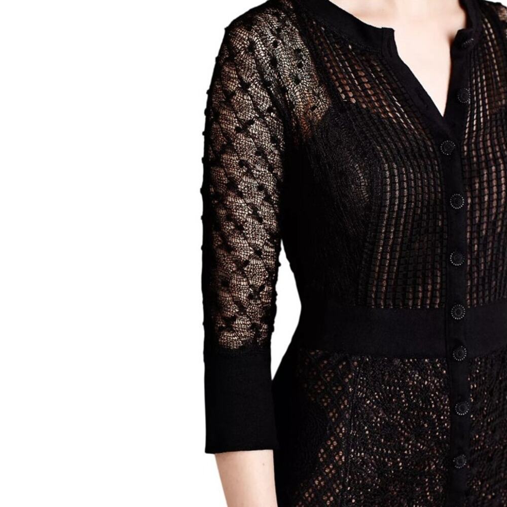 Beguile By Byron Lars Black Mona Button Down Penc… - image 3